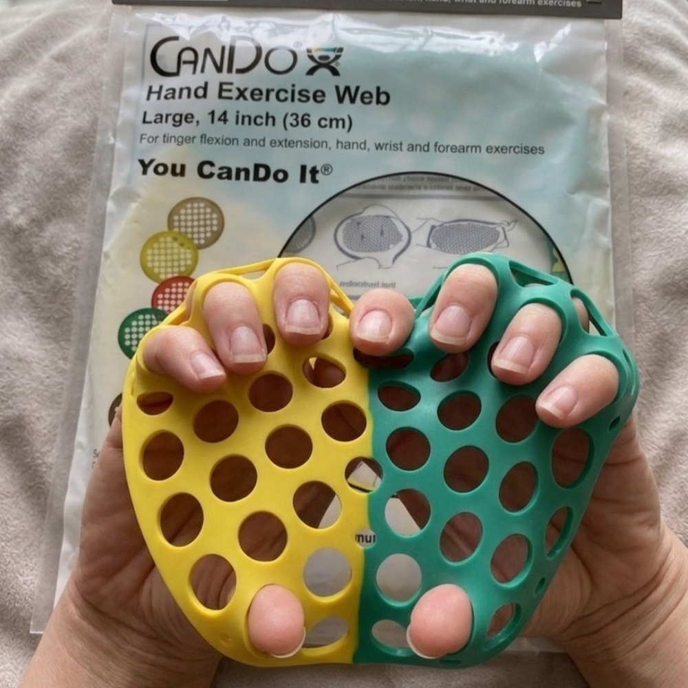 Yellow & Teal Hand Exercise Web - Large